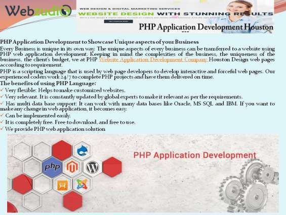 Http://www.webzudio.com/php-website-application-development-company-houston/